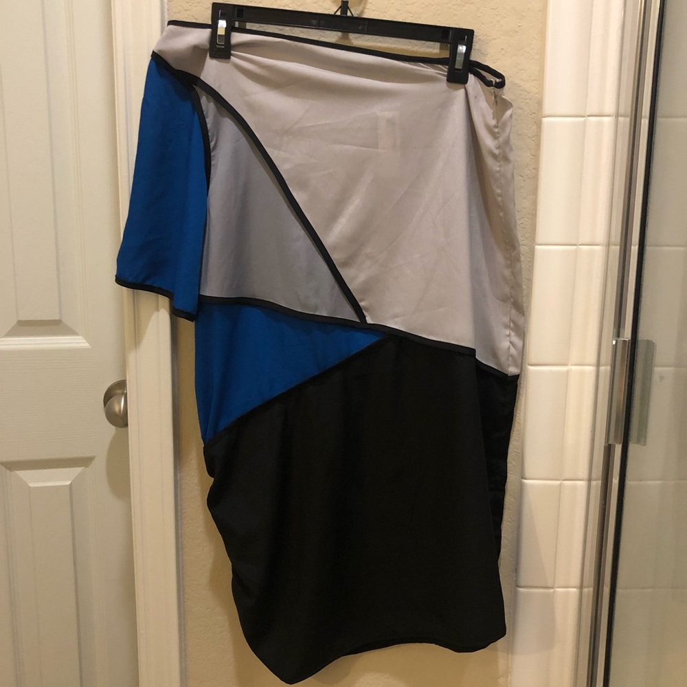 NEW Maude asymmetrical color block dress
